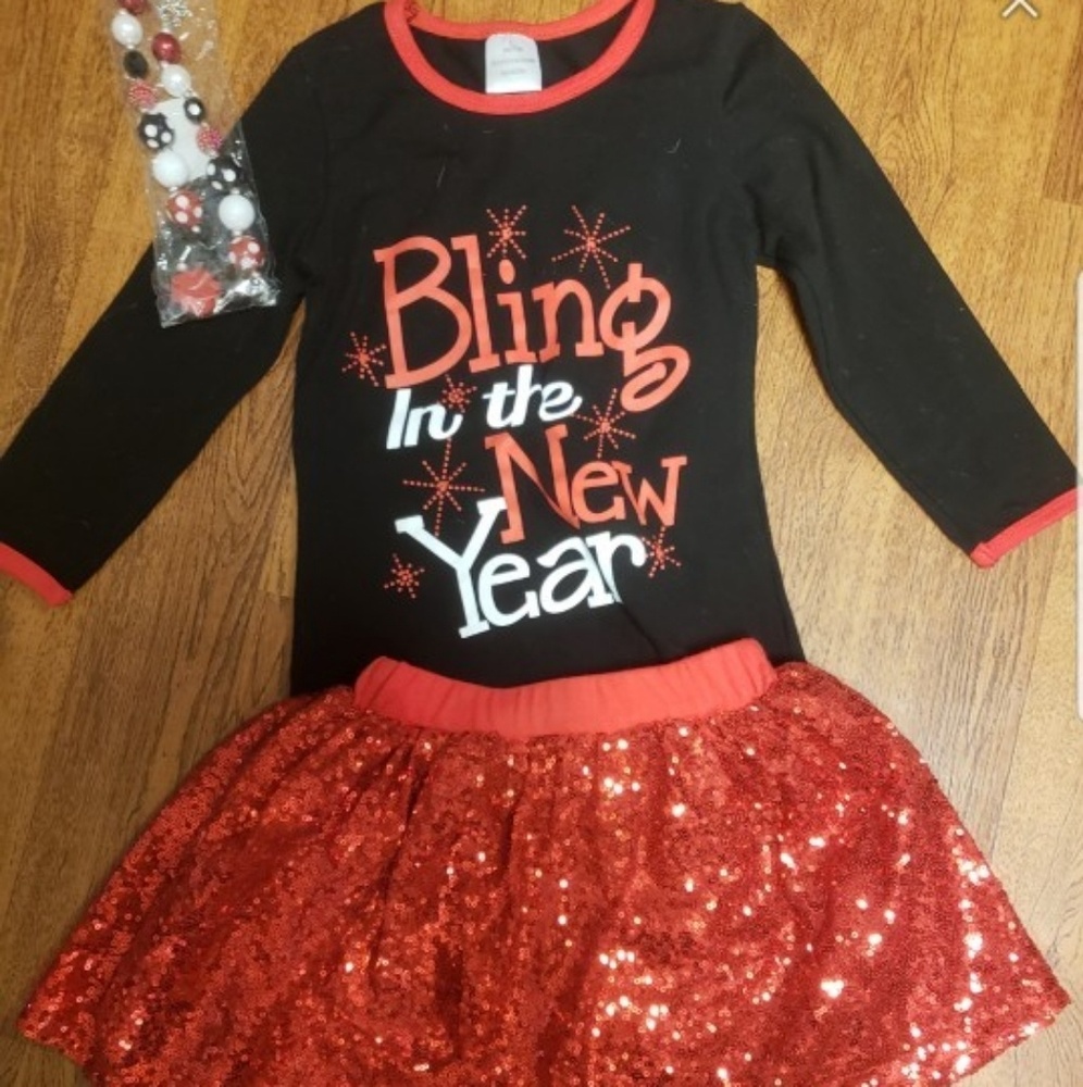 3t/4t New Years 3pc Boutique Outfit